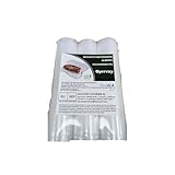 Qyrrvxy Vakuumbeutel Lebensmittel - 4 Rollen 190µm Reißfeste Vakuumierfolie 20 * 600 cm, Kochfest & Sous Vide Einschweißfolie für Vakuumierer, BPA-Frei Vakuumierbeutel Rolle für Alle Vakuumierer