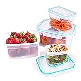 LIHOOOOM 4 Teiliges Set Frischhaltedosen Mikrowellengeschirr mit Deckel Vorratsbehälter Essensbox Kühlschrank Aufbewahrung Meal Prep Boxen Brotdosen Lebensmittel Aufbewahrungsbox BPA-freie 3500ml Grün
