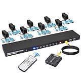 VGA KVM Switch 8 Port mit 8 KVM Kabel, USB Umschalter für 8PC Sharing Tastatur, Maus, Drucker, Scanner und VGA Monitor