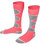TODO Warme Merino Skisocken Damen ULTIMATE SKI Kniehohe Snowboard Socken Thermoaktiv Skistrümpfe, Atmungsaktiv (35-38, Rosa)
