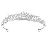 TIESOME Strass Kristall Tiara, Diadem Hochzeit Krone Stirnband Prinzessin Elegante Krone Braut Hochzeit Stirnbänder Abschlussball Geburtstagsfeier Haarschmuck Schmuck Geschenke für Frauen(silber)