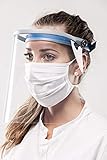 REHAU Face Shield - Gesichtsschutz PET-G, Spuckschutz, Augenschutz, Schutzschild mit Klappvisier