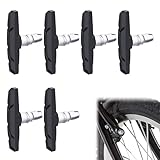 6 Stück Bremsschuhe für V-Brake, Bremsbeläge Fahrrad, Fahrrad Bremsbeläge mit Bolzen, V Brake Fahrrad Bremsbeläge, V Fahrradbremsbeläge, V-Brake Fahrrad bremsklötze für V-Bremsen, Caliper, Cantilever