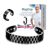 Kupferarmband Herren Magnetarmband Herren Magnetisches Kupfer-Prostata-Armband Modische Herren-Armbänder Tolles Geschenk für Männer und Jungen mit 1 Ring Derselben Farbe Schwarz