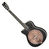 Ortega Guitars Resonator Gitarre Elektro-Akustisch – Americana Series – Lipstick Pickup – Mahagoni, Schwarz (RRG40CE-DBK-L)