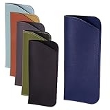 Brillenetui Weich Leder Brillentasche 6 Stk Brillen Sonnenbrillen Etui Set Flach Weiche Brillenhülle Brille Tasche für Damen Herren