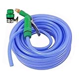 10 Meter langer Gartenschlauch: robuster flexibler Schlauchschlauch, nicht verdrehbarer Gartenschlauch mit Sprühkopf | Autowaschset, Bewässerungsschlauch für Rasen und Garten für E