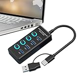 Xasbseulk USB-Adapter für mehrere Geräte - USB-Splitter High-Speed-Multiport-Expander - Multiport-Ladegerät, tragbarer Laptop-Port-Expander für Heimunternehmen
