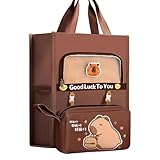 dijiusidy Grundschule Druck Große Delphin Cartoon Gedruckt Leinwand Tasche Mit Schüler Rucksack Bleistift Studie Tote Kapazität, Typ+1