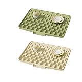 2 Stück Kaffeemaschine Abtropfmatte, Silikon Abtropftablett Matte für Geschirr, Hitzebeständig Anti-Verbrühungs Matte Anti-Rutsch Wasserdicht Abtropfmatte Trockenmatte Spülbeckenmatte für Küche -D