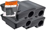 4 x robuste Rattenköderboxen für Rattengift extra stark und Mäusegift, Köderbox Ratten für Rattenköder - Mäuseköder, Rattenköderstation für Portionsköder, um Mäuse und Ratten zu vertreiben