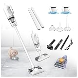 LRF-yxkj Staubsauger Mit Wischfunktion 5 in 1 Mit Wischfunktion,200ml Wassertank, Kabelloser Staubsauger Testsieger Für Hartböden/Teppich/Tierhaare/Auto/Bett