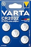 VARTA Batterien Knopfzellen CR2032, 5 Stück, Power on Demand, Lithium, 3V