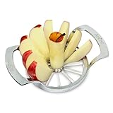 Adam Profi Edelstahl Apfelteiler, Küchenwerkzeug für Obstzubereitung, 12-teiliges Schnittmuster, langlebig, vielseitig und einfach zu reinigen (Apfelschneider)
