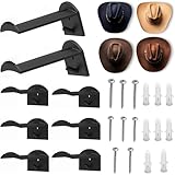 Hut Halterung Wand Cowboy, 8 Stück Hut Rack für Cowboyhüte, Makramee-Hutaufhänger, Cowboy Huthalter Cap Ständer, Selbstklebende Hut-Haken von Hüten, Handtüchern, Taschen, Schals (Schwarz)
