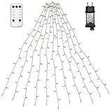 NLNEY Weihnachtsbaum Lichterkette, 2M 400LEDs 20 Stränge Christbaumbeleuchtung mit Sternenring, 8 Modi Weihnachtslichter Innen Außen Dekor für Weihnachtsbaums