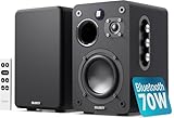 MAJORITY D70X Aktivlautsprecher Bluetooth | Regallautsprecher HDMI ARC | Studio Monitor DJ Doppeltreiber Kohlefasermembranen | 70W Stereo PC Speaker | Monitor Lautsprecher mit Fernbedienung (Schwarz)