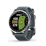 Garmin Approach® S44 Essential Golf GPS-Smartwatch, AMOLED-Display, On-Course-Funktionen, silberfarbene Aluminium-Lünette mit Dämmerungs-Silikonband