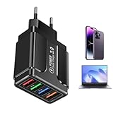 Wezalget Europäischer Adapter für Reisen | USB C Ladegerät mit Ladestation | Internationale Ladestation mit 4 Anschlüssen für Handyzubehör Schnellladung für Italien, Deutschland und