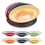 imposyu 6 Stück Pastateller Suppenteller Tief aus Kunststoff Wiederverwendbar 23cm Spaghetti Teller Nudelteller Schön für Nudeln Salate Steaks