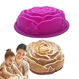 JIEBWCHA Rosenblüten-Silikonform, Valentinstag-Backform | Silikon-Kuchenform, antihaftbeschichtete Backform,Zuckerschokoladenform, Pudding-Backblech für Muffins und Hochzeiten