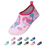 EDOTON Badeschuhe Kinder Mädchen Schwimmschuhe Wasserschuhe Strandschuhe Aquaschuhe Sommer Schwimmschuhe Strandschuhe Leichte Barfußschuhe Schnell Trockene Surfschuhe(EU 28-29,Meerjungfrau)