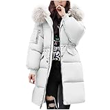 Winterjacke Damen 54 Warm Daunen Wintermantel Daunenjacke Kapuze Dicke Kurzmantel Mit Reissverschluss Leicht Übergangsjacke Lang Winddichte Winterjacke Daunen Wasserdicht Winterjacke