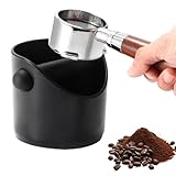 Ksvaye 450ml Abklopfbehälter für Siebträger, Kaffeesatz Abschlagbehälter, Espresso Knock Box ABS Sammlung und Recycling Von Kaffeesatz Container Zubehör,mit Abnehmbarer Klopfstange,Trommelbehälter