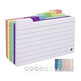 Notizkarten - 300 Stück linierte Karteikarten für die Schule,Schulmaterial Mit Aufklebern Für Rezepte Haushaltsplanung Lehrer Schüler Unterricht Prüfungsvorbereitung Reisen