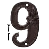 TOVINANNA Gusseiserne Hausnummer Dekorative Tür Briefkastenzahl Robustes Metallschild mit Schrauben Vintage Stil für Innen Außennutzung Klare Hausadressnummer für Garten und Tür