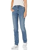 Amazon Essentials Damen Schmale Jeans Mit Geradem Schnitt und Mittelhohem Bund, Mittlere Waschung, 42