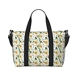 Vosery Reisetasche, Wochenendtasche, Handgepäcktasche für Damen und Herren, Aquarellfarben, helle Sonnenblumen, Schultertasche, Sport, Fitnessstudio, Gepäck, persönliche Gegenstände, Reisetasche