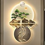 Moderne LED-beleuchtete Wandkunst, Motiv: neun Koi-Fische, orientalische Dekoration, traditionelle chinesische Feng Shui-Wandskulptur, hängende Dekorationen für Zuhause und Büro
