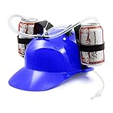 Blauer Bierhelm | Anti-Durst-Helm | 2 Getränkehalter mit wiederverwendbaren, integrierten Strohhalmen | Verstellbare Größe | Aperitif und Trinkspiel | OriginalCup®