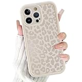 ZhuoFan Hülle für iPhone 16 Pro 6,3”, Aesthetic Leopard Muster Handyhülle Weiß Matte Schutzhülle Ultra Weich Silikon Dünn TPU Case Stoßfest Kratzfest Bumper Cover, 07