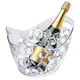 Sektkühler mit 2 Tragegriffen aus Kunststoff - 34,5 x 26 cm - Höhe 24 cm - Champagnerkühler Sektschale Flaschenkühler
