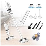 LRF-yxkj Akku Staubsauger Tierhaare 5 in 1 Mit Wischfunktion,200ml Wassertank, Akku Staubsauger Mit Wischfunktion Für Tierhaare, Teppich, Zuhause Und Hartboden