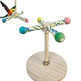 Vogelstangenständer – tragbarer Vogelspiel-Ständer | Tischvogelständer | Holzverankerung Puppenstange | Stehende Papageienform aus Holz | Anreicherungszweig Parak