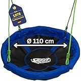 Best Sporting Nestschaukel I Gartenschaukel Ø 60, 80, 90, 100 oder 110 cm I Bis 150 kg belastbar I Höhenverstellbar 105-180cm I Nestschaukel Outdoor I Gartenschaukel Kinder (Ø 110)