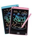 2 Stück LCD Schreibtafel Zeichenbrett Bildschirm 8,5 Zoll Umweltfreundlich Heller Bunten Schrift Pad Lernspielzeug-Geschenk für Kinder 3-6 Jahre altes Mädchen (2 Packs)