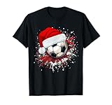 Football by Wee Tee Designs Fußball Weihnachtsmann Lustig Weihnachten Xmas T-Shirt Schwarz Unisex Erwachsene und Kinder Fußballfans Cartoon Weihnachten Kurzarm Rundhals Pullover Winter EU S