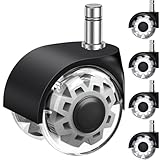 Cisivis Bürostuhl Rollen 11x22MM, 5er Set Rollen für Bürostühle, Leise und Leichtgängige Hartbodenrollen für Gaming-Stühle, Schreibtischstuhl, Geeignet für Jeden Boden, Keine Kratze