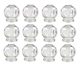 Schröpfen Set aus Glas, Feuerschröpfen Schröpfgläser Vakuum Massage für Muskelentspannung und Schmerzlinderung, Hijama Hacamat Glasschröpfen, Schröpftherapie Therapie Cupping Banki (12 Stück, 4,5 cm)