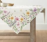 Artoid Mode Blumen Schmetterling Frühling Tischwäsche, Saisonnal Sommer Küche Tisch Dekoration Drinnen Urlaub Party Dekor 85x85 cm
