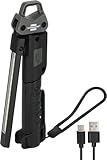 Brennenstuhl Akku LED Handllampe HL 400 AC/LED Werkstattlampe mit integriertem Akku (400lm, 3 individuell schaltbare Lichtquellen, zusammenklappbar, Leuchtdauer max. 6h, inkl. USB C Ladekabel)