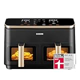 COSORI Heißluftfritteuse 2 Kammern, Airfryer Testsieger der Stiftung Warentest, 6-in-1 Dual Zone Air fryer 8,5 L, Heissluftfritteuse Doppelkammer mit Sichtfenster, energiesparend, Gold