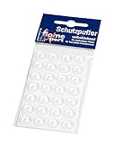 Home Xpert 28er Pack Schutzpuffer, Anschlagpuffer, Möbelpuffer, Anschlagdämpfer, Elastikpuffer, flach, transparent, selbstklebend, Ø 12 mm, Höhe 1,5 m
