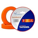sowala Goldband Malerkrepp 3 Rollen 19 mm x 50 m – Profi Abdeckband für saubere Kanten, 30 Tage UV-beständig, rückstandsfrei entfernbar