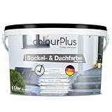 colourPlus Sockel- & Dachfarbe 5L - Steingrau - Hochdeckende Sockelfarbe/Fassadenfarbe & Betonfarbe für Außen | Für Dachziegel, Sockel, Mauerwerk & Putz | Wetterbeständig und Wasserfest