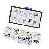 KAHDGSS Drucktastenschalter, 250 Stück, 10 Typen, für PCB-Projekte, Auto-Fernbedienung, mit Behälter, Mikro-Switch-Kit, Mehrfachnutzung